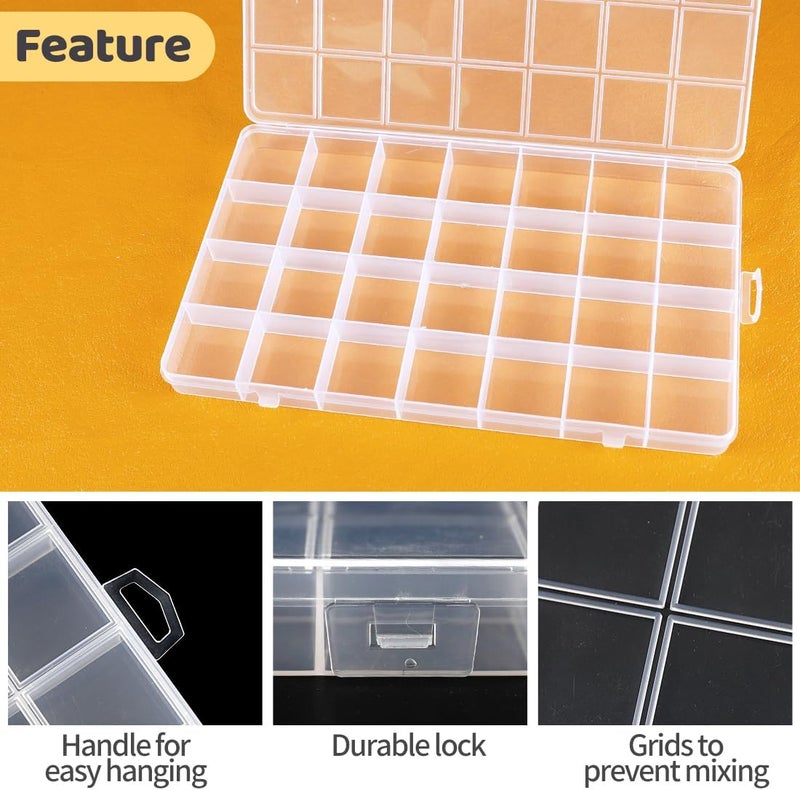 Eppingwin 28 Grids Bead Organizer, Craft Organizers and Storage, Acrylic Organizers, Plastic Bead Organizer Box for Crafts Organizing Storing - Image 4